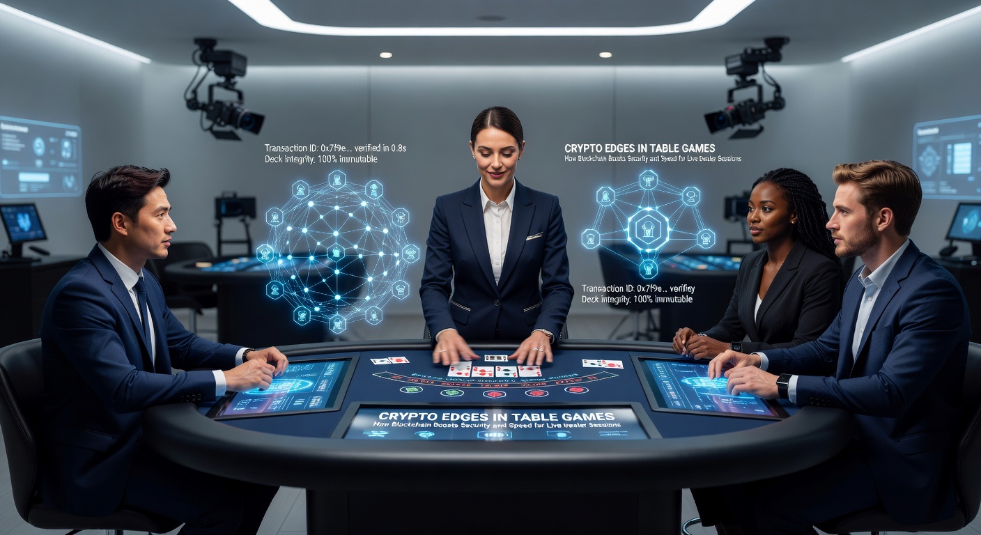 Live-Dealer-Tischspiel-Session mit Blockchain-Übertragung in Echtzeit, die Transaktionen sichert und beschleunigt