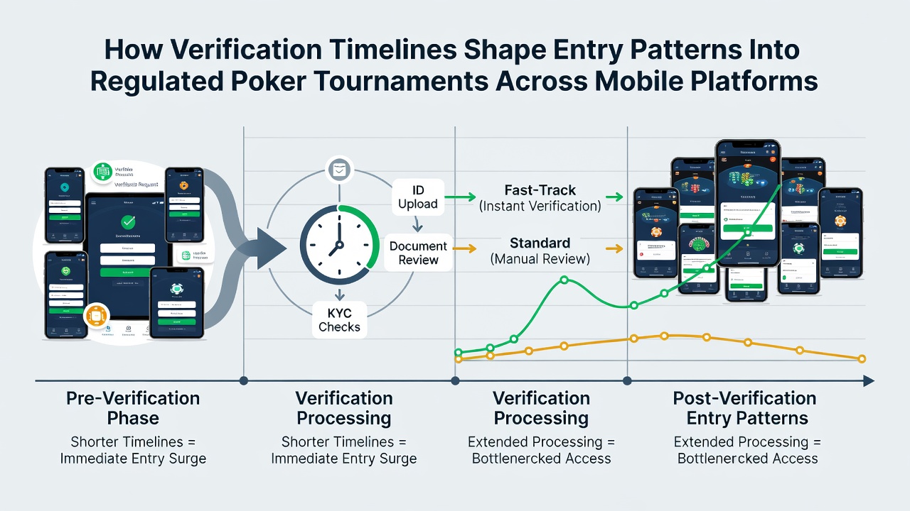 Data visualization of poker tournament entry patterns influenced by verification timelines on mobile devices